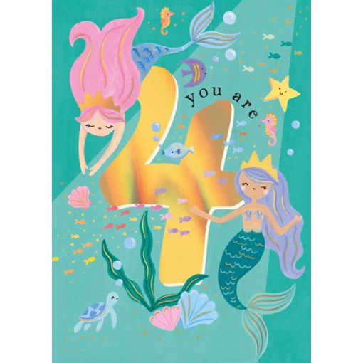 Picture of YOU ARE 4 MERMAID BIRTHDAY CARD